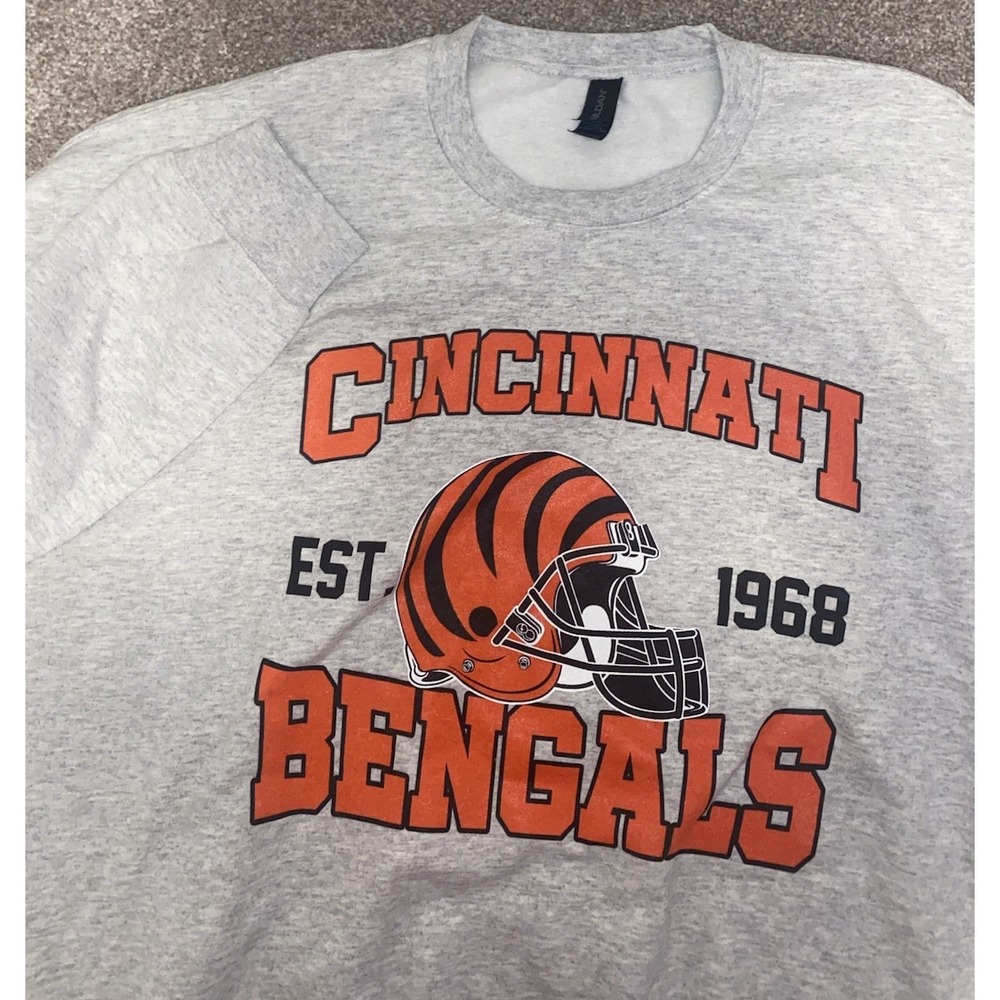 Cincinatti Bengals Pullover Sweater Crewneck Fleece VTG Mens 3XL Gray NFL AFC